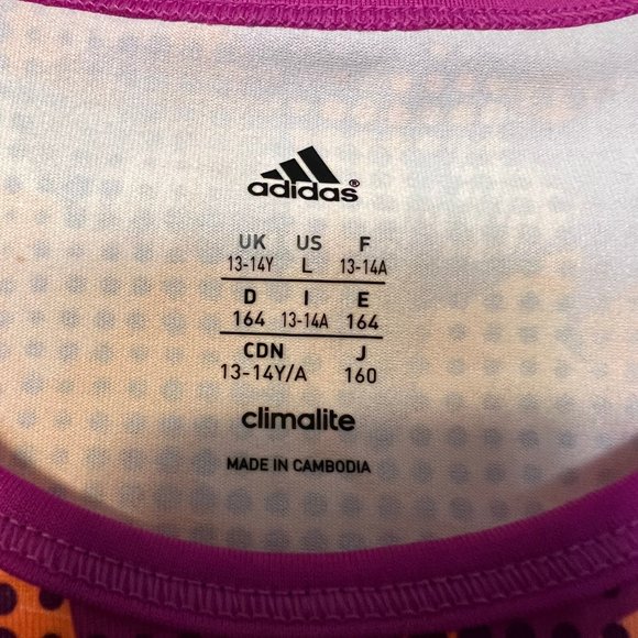Multi-coloured Adidas Climalite Top in L - orange, purple, pink - Picture 2 of 3